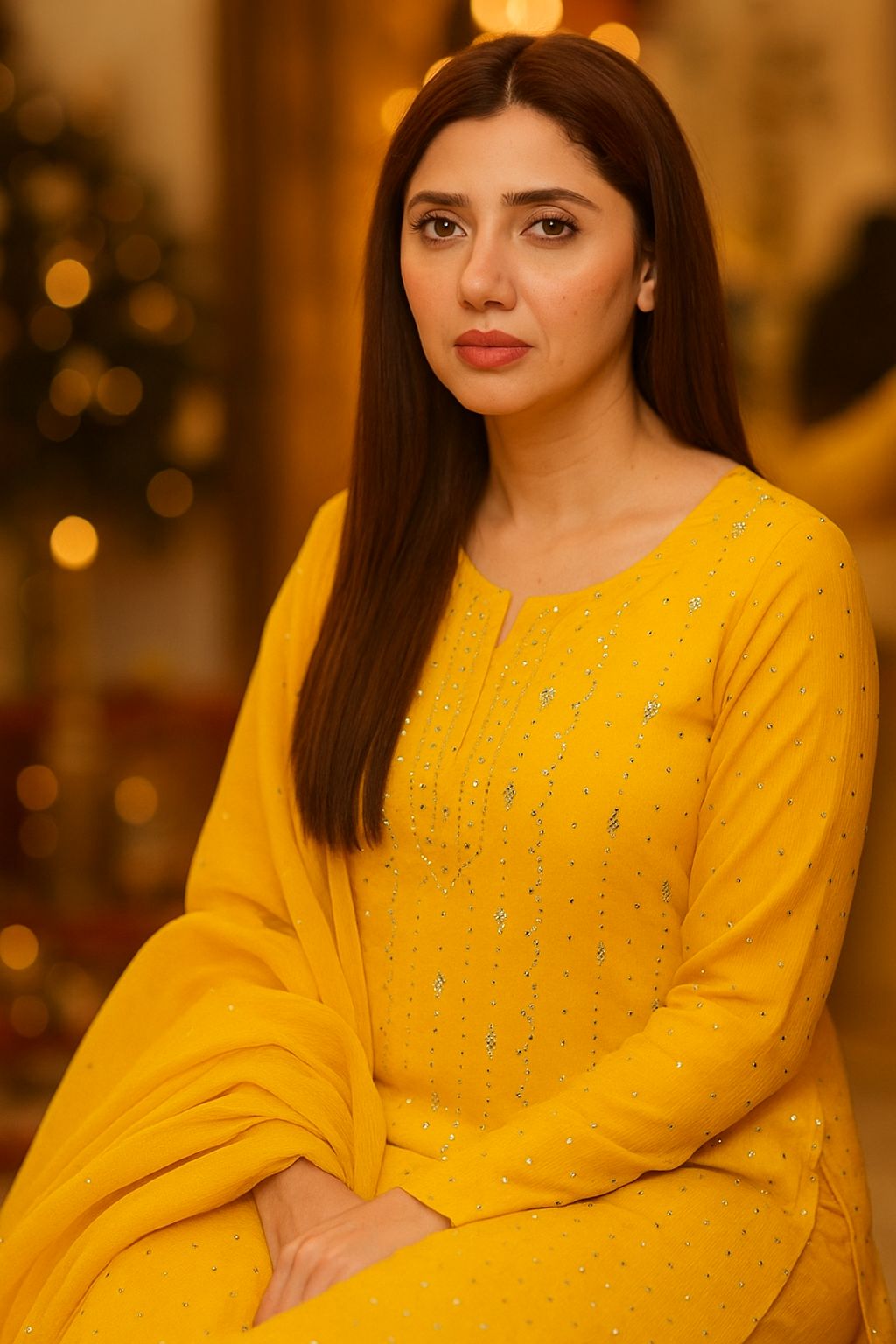 Bamber Chiffon Handwork Mukesh 2Piece Dress