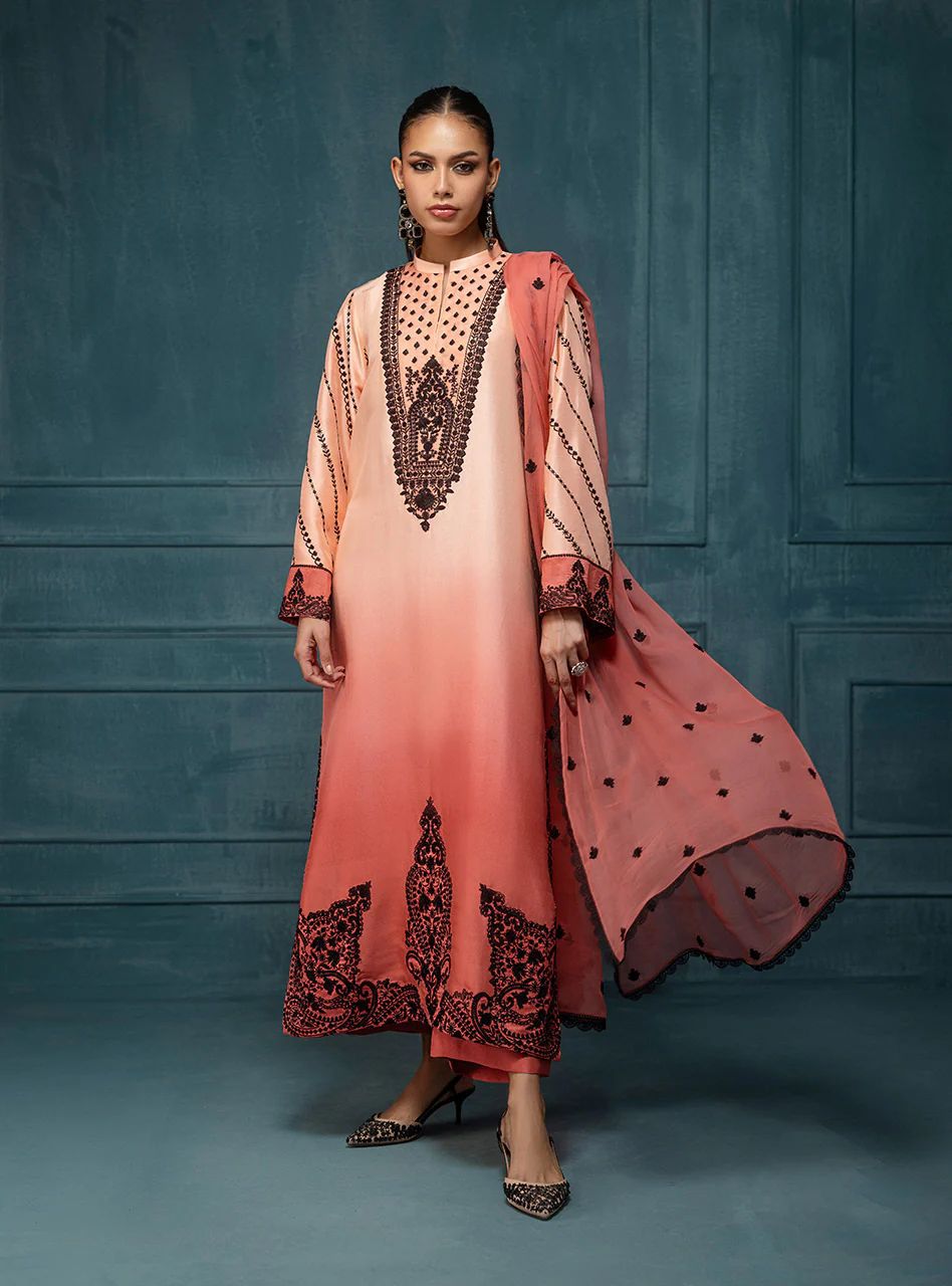 Digital Printed Shamooz Silk 3-Piece Dress