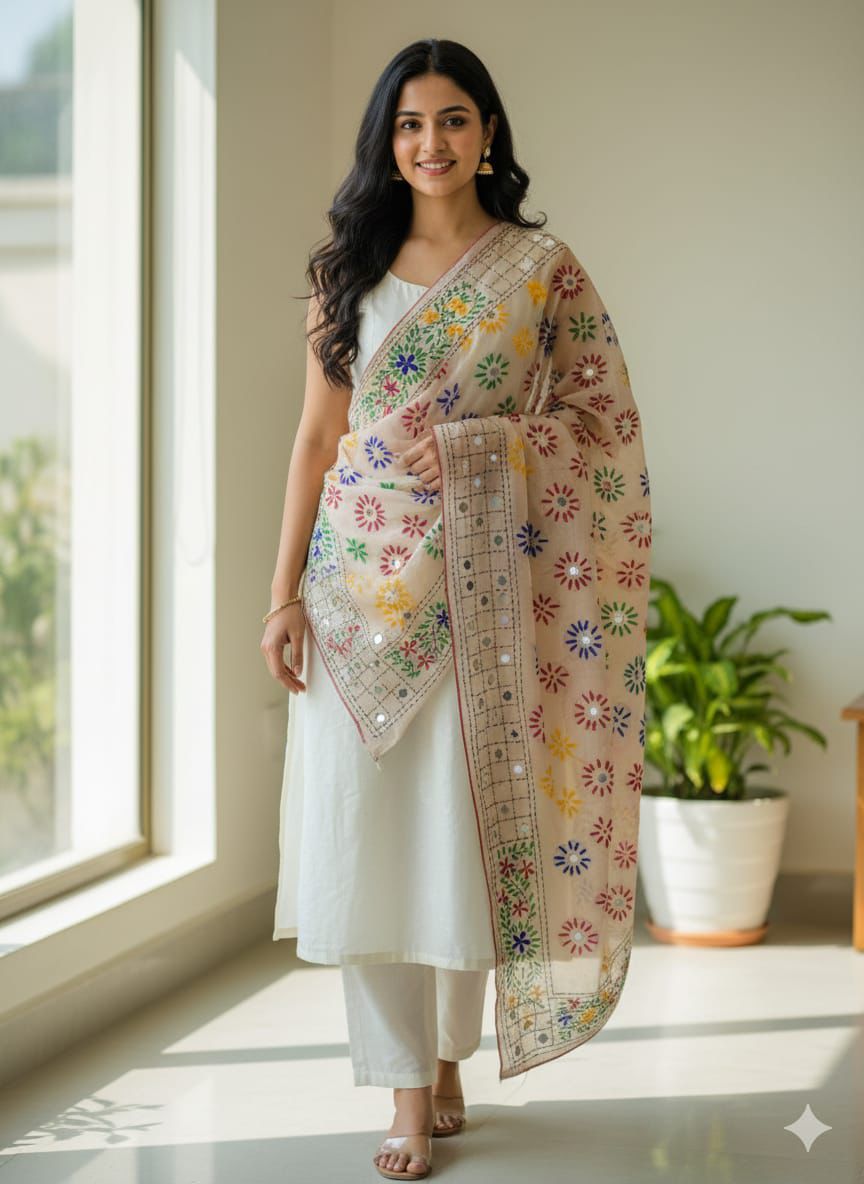 Phulkari Indian Dupatta – Paper Cotton, 2.5 Yard