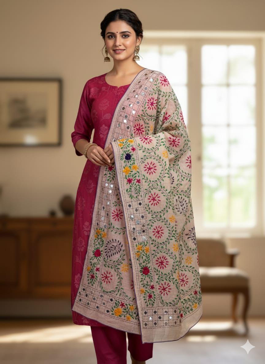 Phulkari Indian Dupatta – Paper Cotton, 2.5 Yard