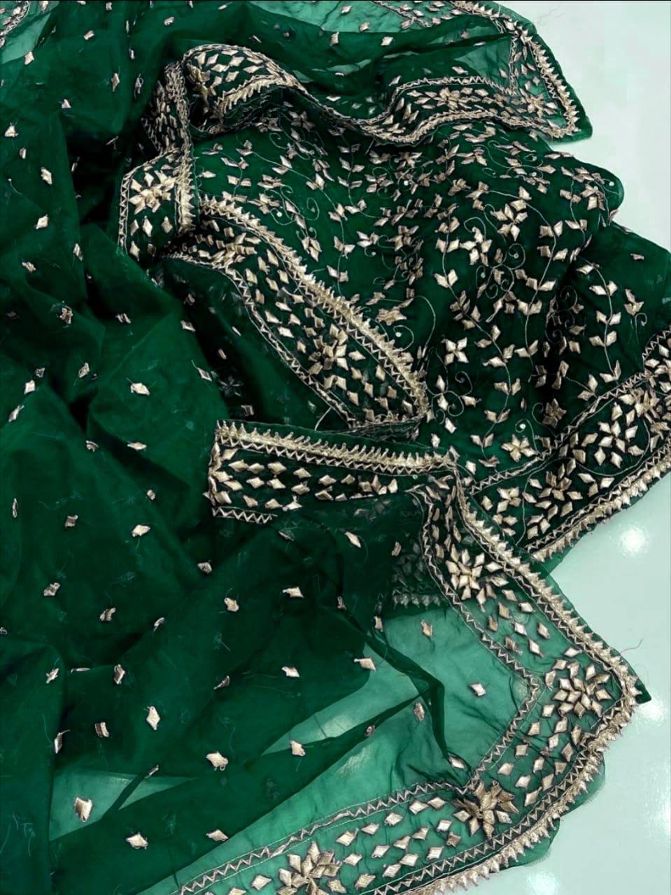 Handmade Boutique Gotta Pati Jaal Suit – Pure Soft Organza (Shirt & Dupatta)