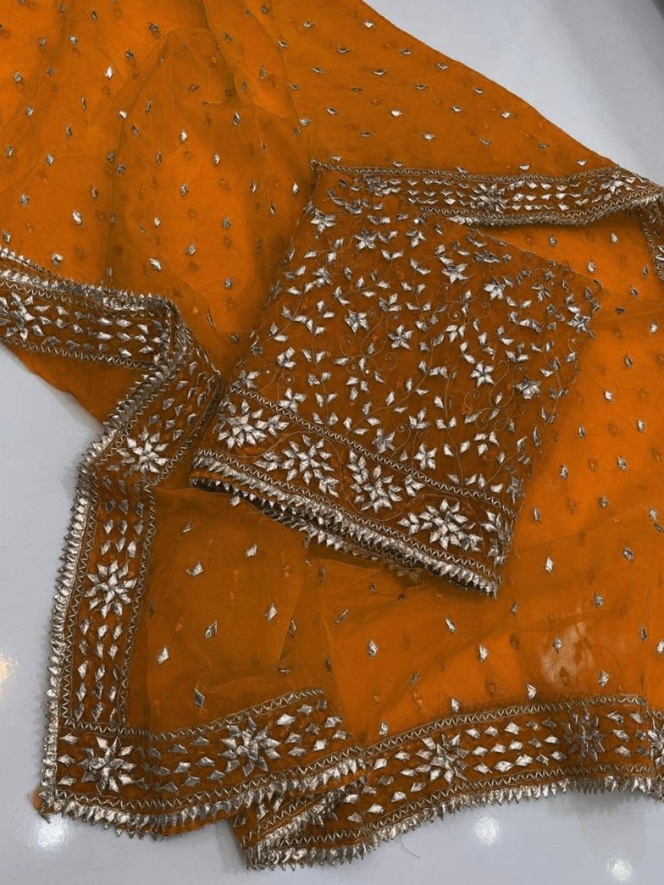 Handmade Boutique Gotta Pati Jaal Suit – Pure Soft Organza (Shirt & Dupatta)