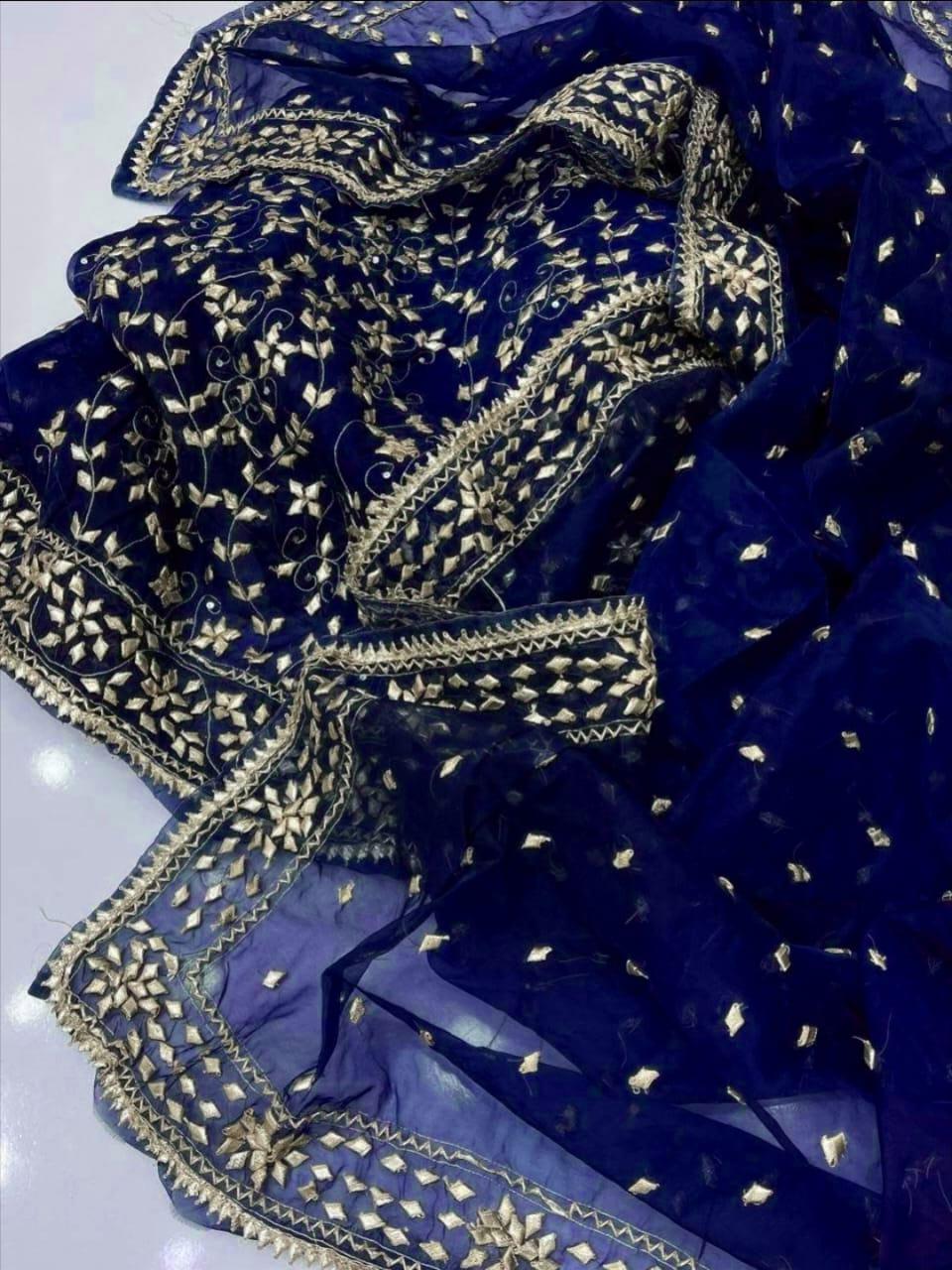 Handmade Boutique Gotta Pati Jaal Suit – Pure Soft Organza (Shirt & Dupatta)