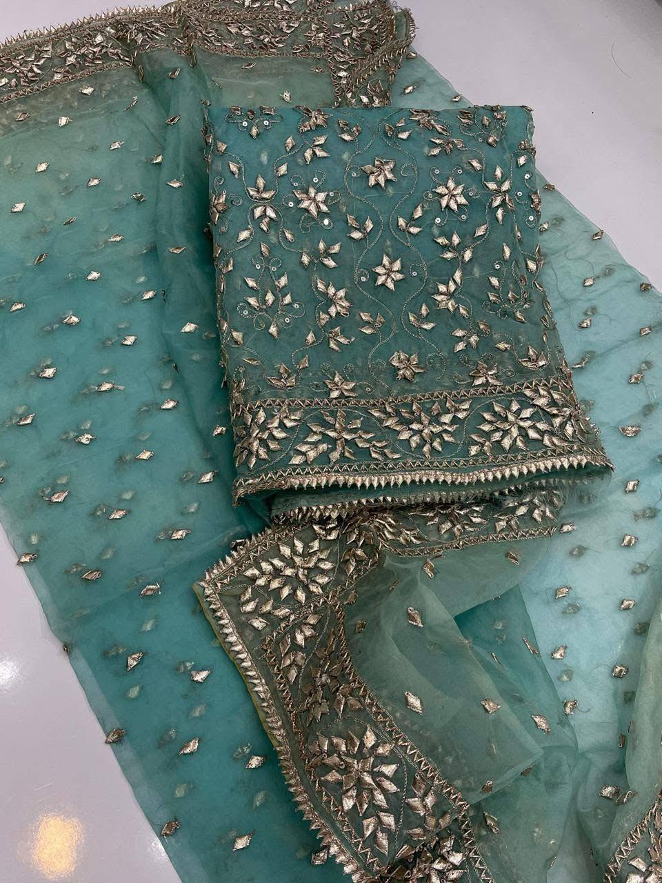 Handmade Boutique Gotta Pati Jaal Suit – Pure Soft Organza (Shirt & Dupatta)