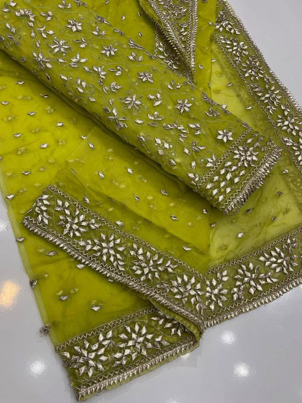 Handmade Boutique Gotta Pati Jaal Suit – Pure Soft Organza (Shirt & Dupatta)