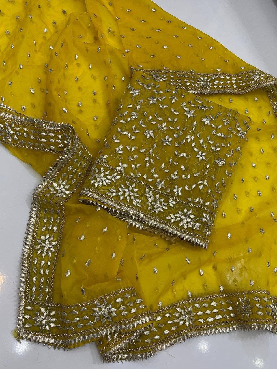 Handmade Boutique Gotta Pati Jaal Suit – Pure Soft Organza (Shirt & Dupatta)